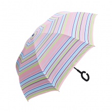 反向C柄防紫外線雙層雨傘