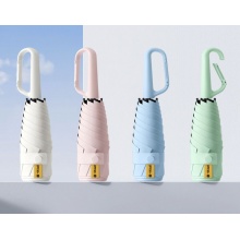 便攜環扣五折膠囊傘