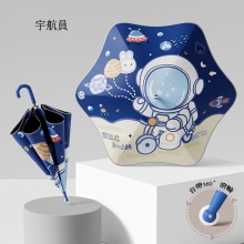 帶滾輪防戳傷黑膠兒童雨傘