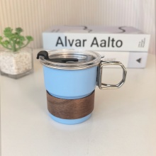 可折疊手柄戶外露營杯不鏽鋼咖啡杯