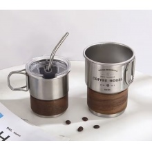 可折疊手柄戶外露營杯不鏽鋼咖啡杯