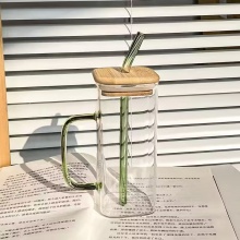 簡約方形吸管玻璃杯